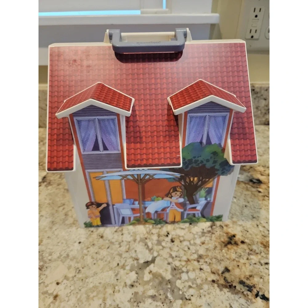Playmobil Dollhouse 2005 Folding w/People And Accessories Not Complete